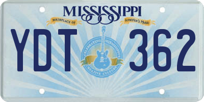 MS license plate YDT362
