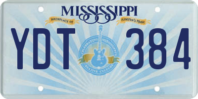 MS license plate YDT384
