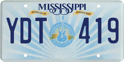 MS license plate YDT419
