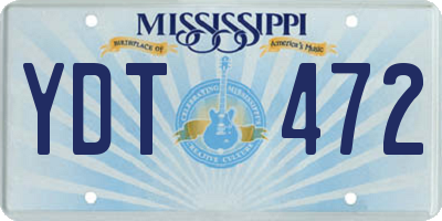 MS license plate YDT472