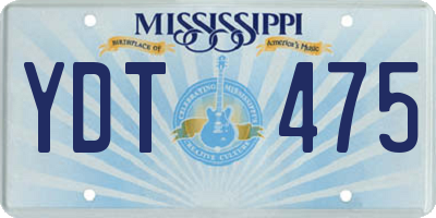 MS license plate YDT475