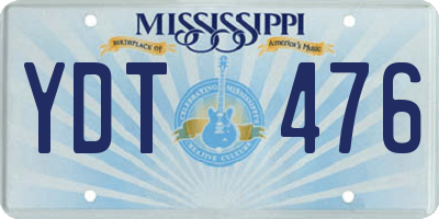 MS license plate YDT476