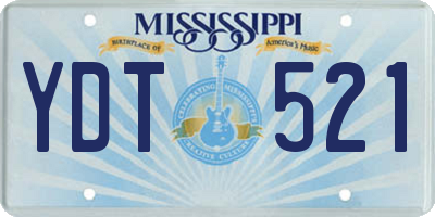 MS license plate YDT521