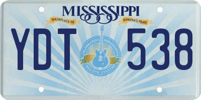 MS license plate YDT538