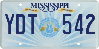 MS license plate YDT542