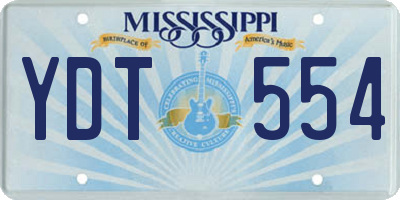 MS license plate YDT554