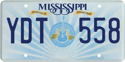 MS license plate YDT558