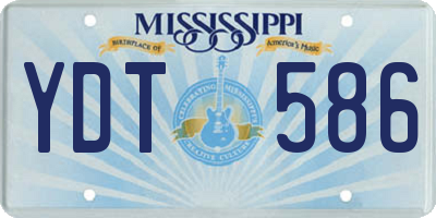MS license plate YDT586