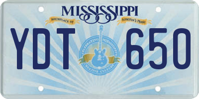 MS license plate YDT650