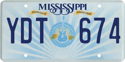 MS license plate YDT674