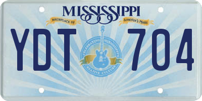 MS license plate YDT704