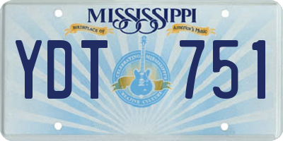 MS license plate YDT751