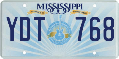 MS license plate YDT768