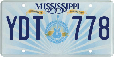 MS license plate YDT778