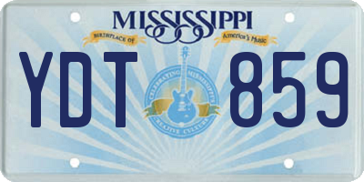 MS license plate YDT859