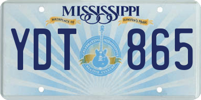 MS license plate YDT865
