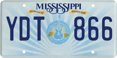 MS license plate YDT866