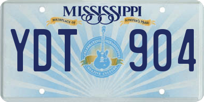 MS license plate YDT904