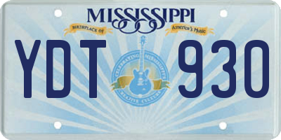 MS license plate YDT930