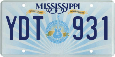 MS license plate YDT931