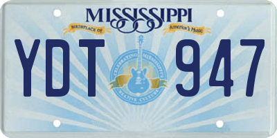 MS license plate YDT947