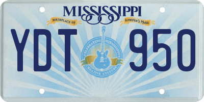 MS license plate YDT950