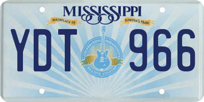 MS license plate YDT966