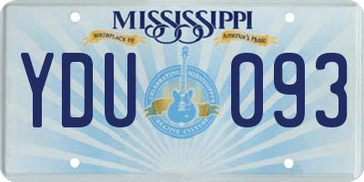 MS license plate YDU093