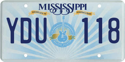 MS license plate YDU118