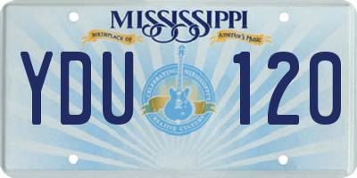 MS license plate YDU120
