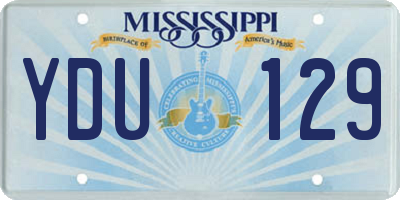 MS license plate YDU129