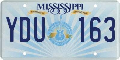 MS license plate YDU163
