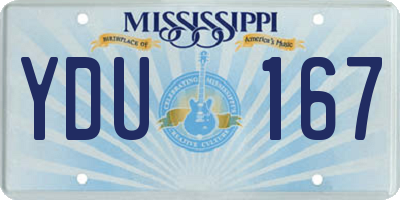 MS license plate YDU167