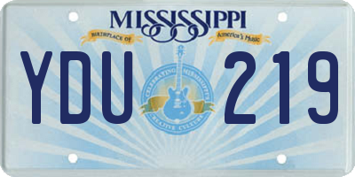 MS license plate YDU219