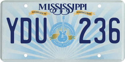 MS license plate YDU236