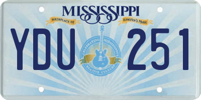 MS license plate YDU251
