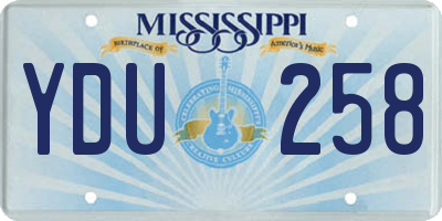 MS license plate YDU258