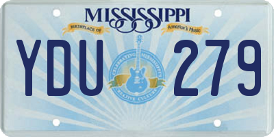 MS license plate YDU279