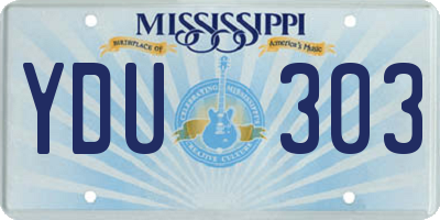 MS license plate YDU303