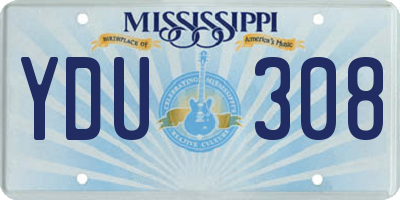 MS license plate YDU308