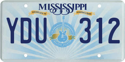 MS license plate YDU312