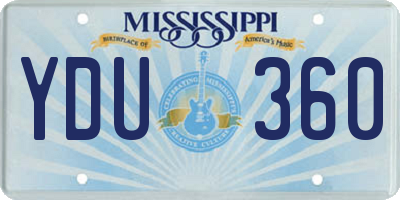 MS license plate YDU360