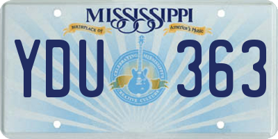 MS license plate YDU363