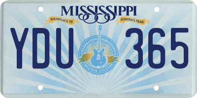 MS license plate YDU365