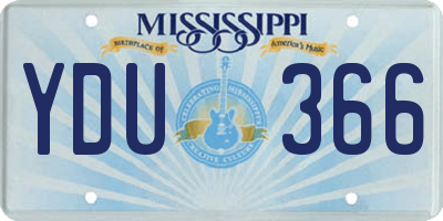 MS license plate YDU366