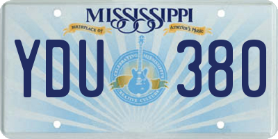 MS license plate YDU380