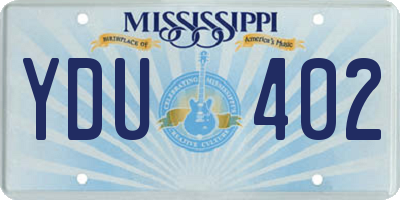 MS license plate YDU402