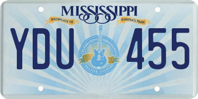 MS license plate YDU455