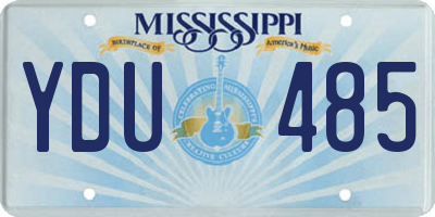 MS license plate YDU485