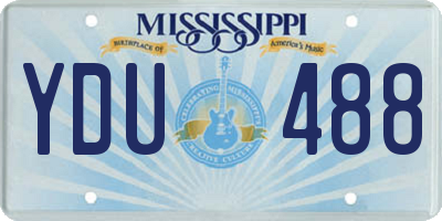 MS license plate YDU488